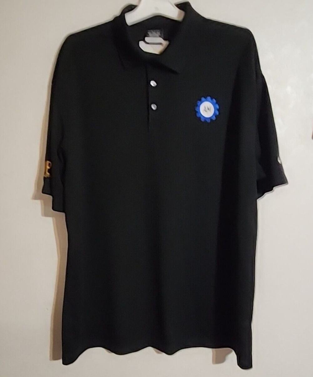 Nike Golf Dri-Fit Polo Shirt XXL Black Whirlpool Patch AM Patch WPS Evolution